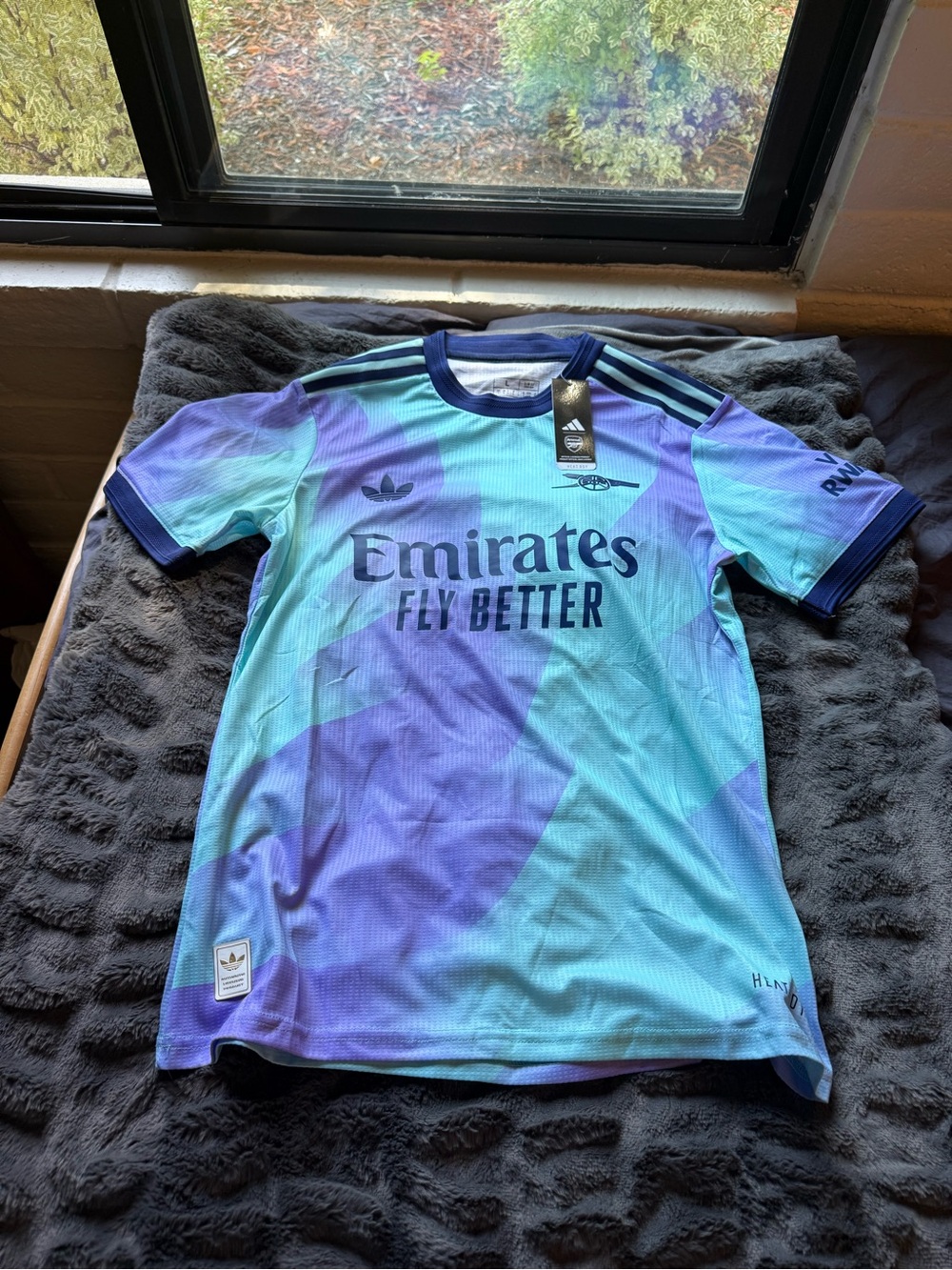 Adidas Men’s Emirates Fly Better Gradient Soccer Jersey - Teal & Purple